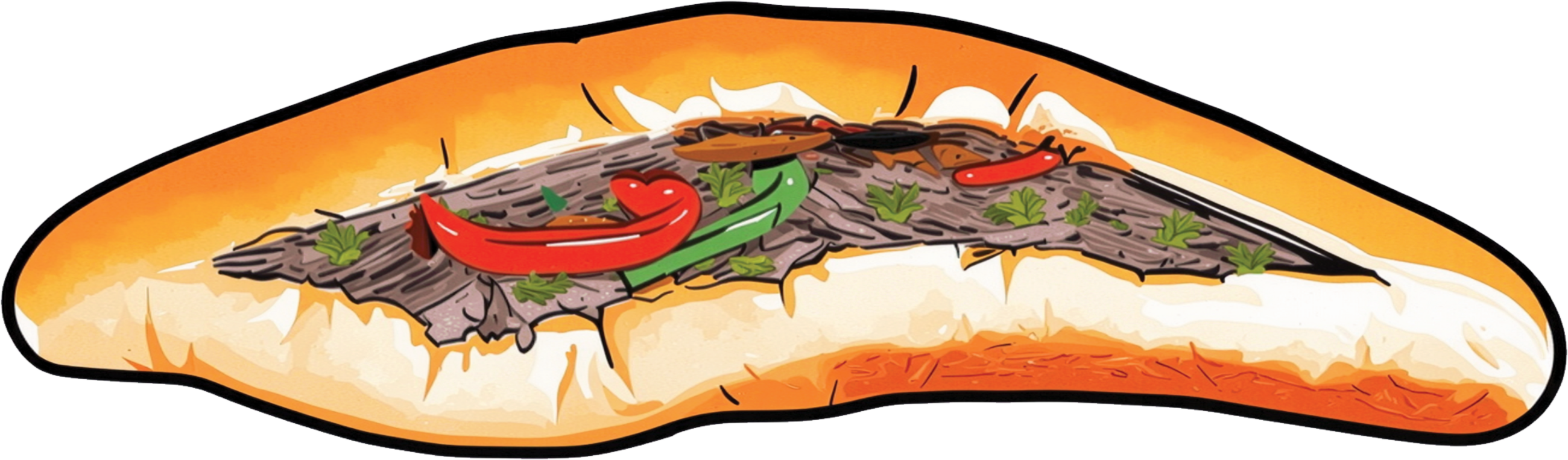 Kharouf sandwich illustration